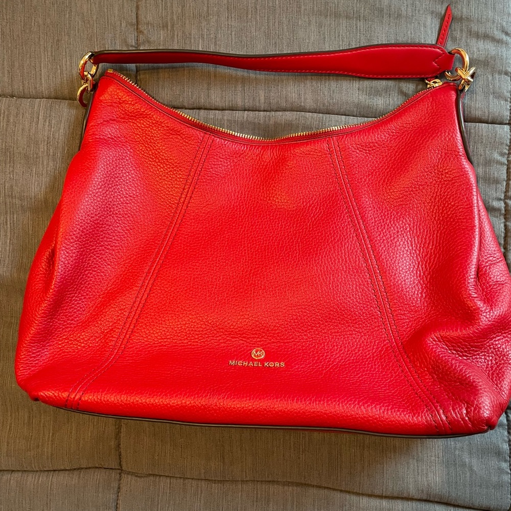 Michael Kors red leather bag with wallet new